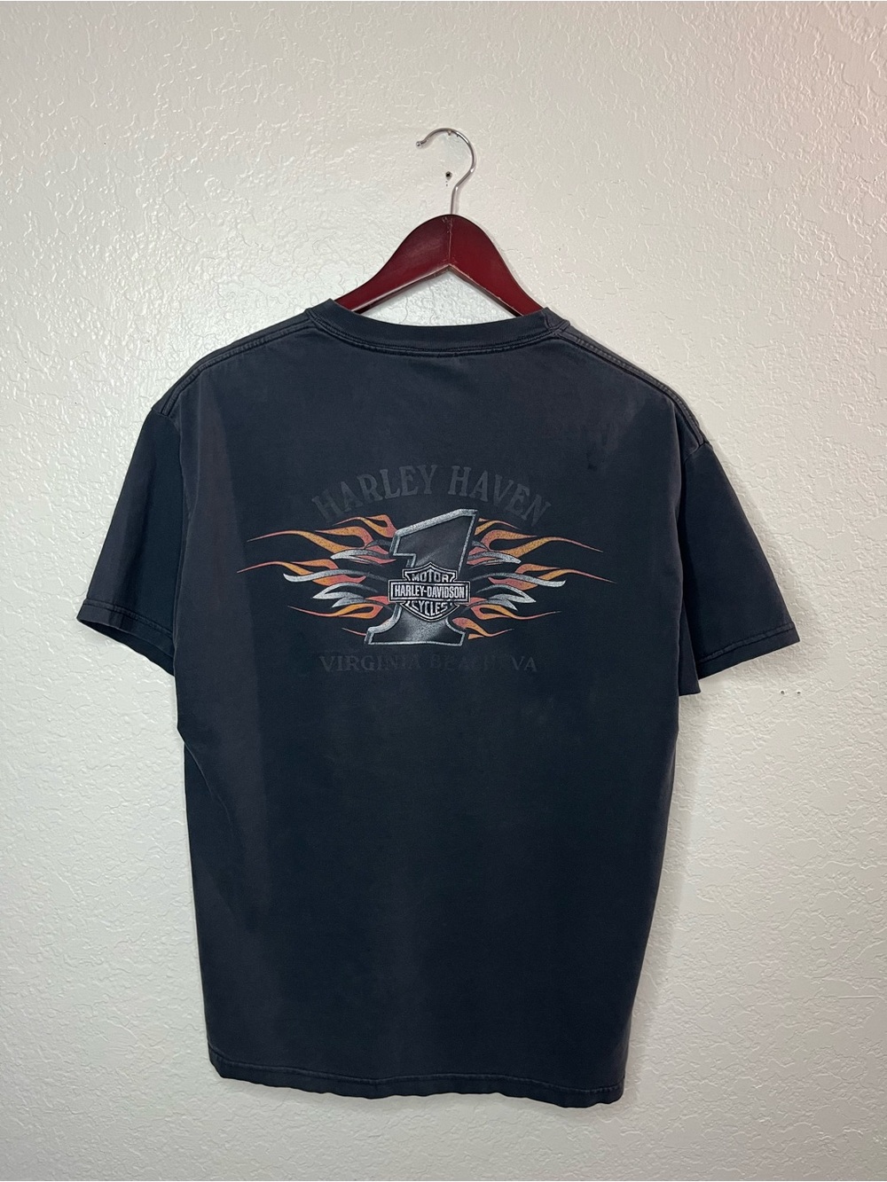 Vintage Harley Davidson Harley Haven Virginia Beach Graphic Tee Size Large